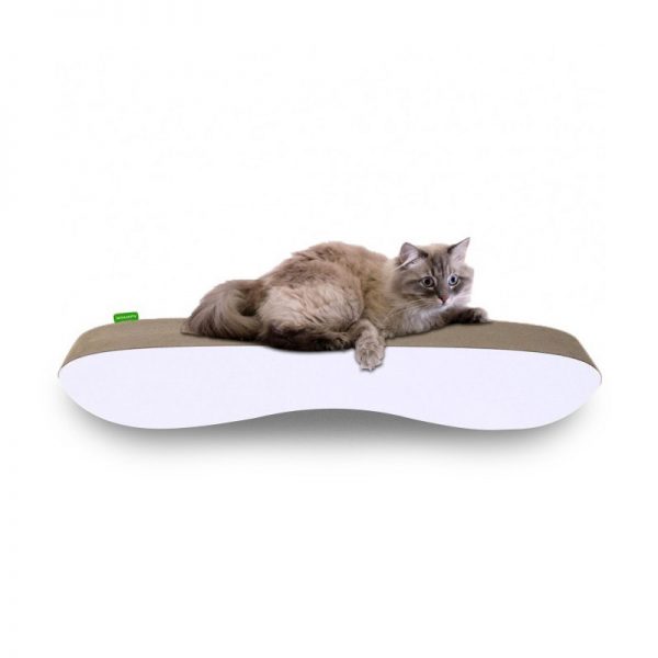Griffoir en carton déco blanc pour chat
