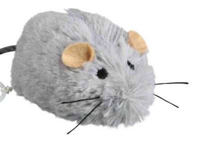 Jouet pour chat souris grise en peluche