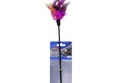 Plumeau multicolore canne à pêche pour chat