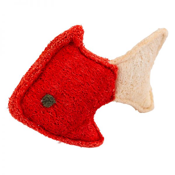 Jouet pour chat poisson en luffa bon pour les dents