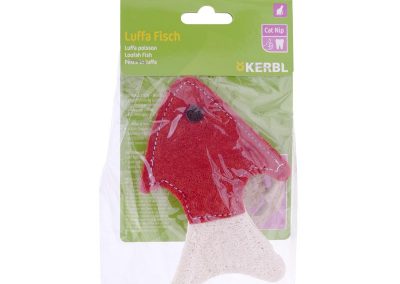 Jouet pour chat poisson luffa aide au brossage des dents