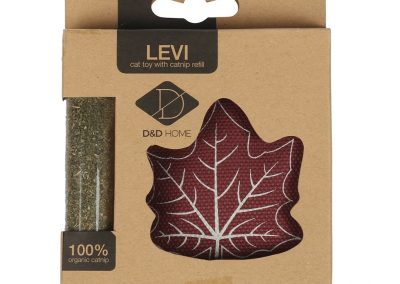 Jouet pour chat feuille d'érable avec tube de cataire catnip herbe à chat