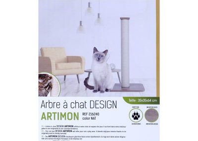 Descriptif arbre à chat Artimon 1 poteau et socle simili bois