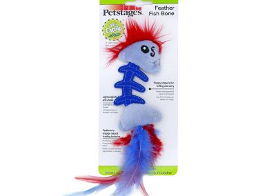 Jouet pour chat feather fish bone le poisson arête en peluche