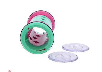 Pipolino S+ bicolore ouvert couvercles transparents - distributeur croquettes pour chat