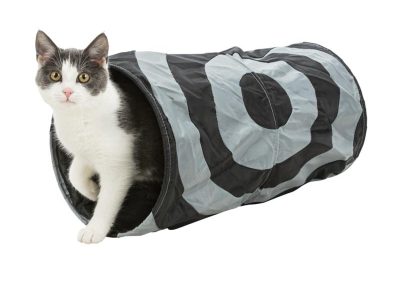 Tunnel jeu pour petit chat design noir et gris