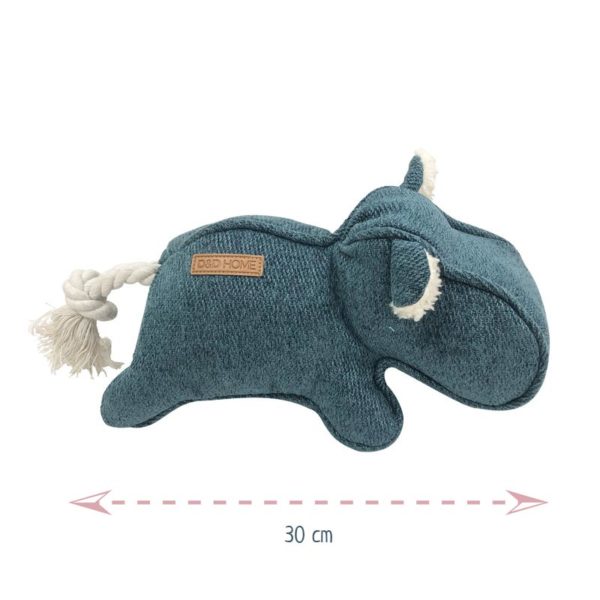Peluche pour grand chat hippopotame queue corde squeaker