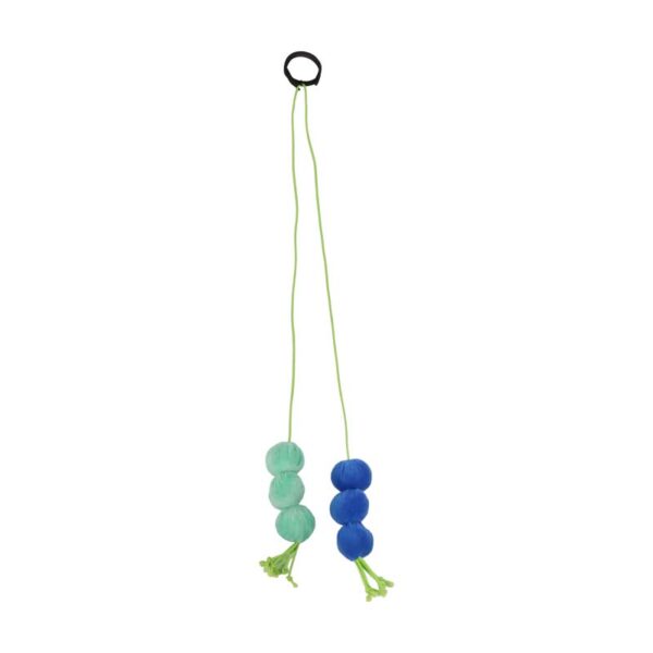 Dizzy Dangle jouet pour chat à suspendre 6 balles peluche avec grelot sur bande élastiques anneau accroche