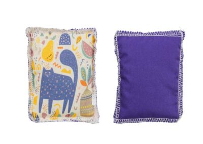 Petit coussin valériane chat look design coloré tissu coton